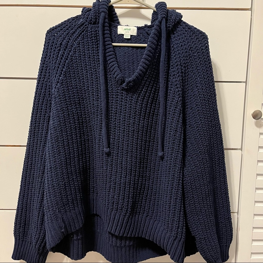 Aerie Blue Sweater Knit Pullover - Picture 3 of 6